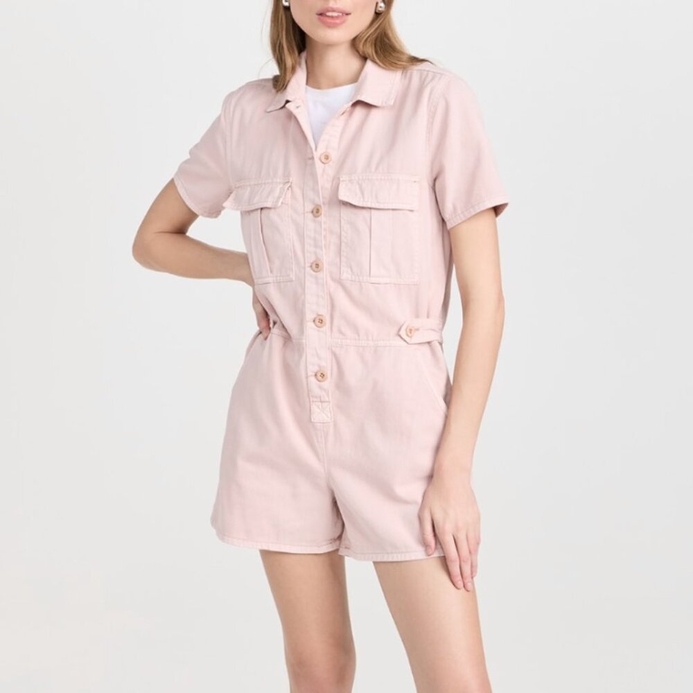 NWT BLANKNYC On Point Denim Romper in Faded Pink